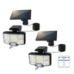 2Pcs Solar Wall Security Light Flood Light With Motion Sensor LED Outdoor Garden