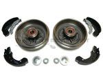 Rear 2 Brake Drums & Shoes + 2 Fitted Wheel Bearings For Nissan Note 2006-2012