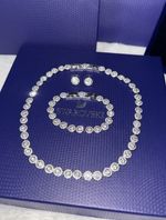 SWAROVSKI Una Angelic Tennis Necklace Earrings & Bracelet Set Gift box HOT UK