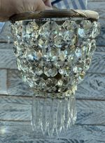 Crystal Glass Chandelier Mirror Backed Wall Light Sconce Boudoir Light
