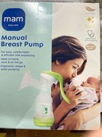 MAM Single Manual Breast Pump with Collection Bottle, White/Green