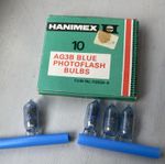 Vintage Hanimex Photoflash Bulbs, Type AG3B Blue - 4 Remaining
