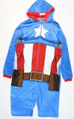 Marvel Captain America Men's Blue Fleece Hooded One Piece XXL