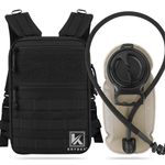 KRYDEX Tactical Hydration Pack 1.5L Water Bladder Carrier MOLLE Backpack Black