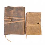 Vintage Leather Journal Bundle – Set of 2, 9x6 & 6x4 Handmade Notebooks J10 & J1