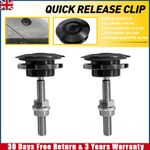 2Pcs/Set Black Bonnet Catch Push Button Quick Release Hood Pins Latch Lock Kit
