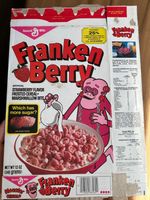 Franken Berry Series No. 64 Cereal Box, Empty, Monster Pals Offer