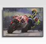 Valentino Rossi MotoGP A3 print from painting by Greg Tillett poster Wall art