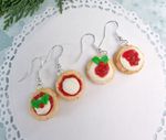 Scone earrings cream tea Cornish Devon jam handmade polymer clay