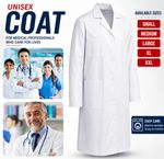 WHITE STANDARD CLASSIC LAB COAT HYGIENE WAREHOUSE LABORATORY DOCTORS MEDICAL UK