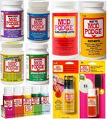 MOD PODGE GLUE SEALER VARNISH IN MAT GLOSS SATIN OUTDOOR SPARKLE GLITTER FINISH