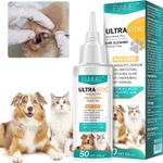 Dog Cat Ear Drops 50ml Fast Infection Relief Antibiotic Soothes Inflammation
