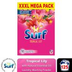 Surf XXXL Mega Pack Tropical Lily Laundry Washing Powder 125 Washes, 6.25 kg