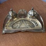 Liberty Art Nouveau Brass Double Inkwell No 3533
