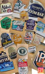 VARIOUS USED METAL PUMP CLIPS / BADGES - BITTER ALE BEER LAGER PUB HOME BAR