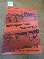 1982 Wokingham Town V Cardiff City - FA Cup 1st Round - Orange with black print