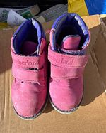 Timberland Girls Suede Hook & Loop Ankle Bootie Pink/Purple US 5 UK 4.5