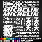 19x DOOR STACK Racing Car Sponsor Vinyl Decal Stickers Sheet Logo Graphic Race