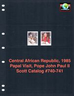 $3.75 Scott Value - 1985 CENTRAL AFRICAN REP Papal Visit Pope CV MNH NH UMM