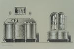 J. BETZ (20th century), designs of period furniture, sideboard, around 1930, pencil historicism