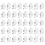 45pcs Suction Cup Hooks 1.20" Waterproof Vacuum Shower Hook Load 2.2 lbs, Clear