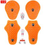 Flat Flexible Level 2 Protection Biker Jeans Trouser Armour Pads 4Pc Set Upgrade