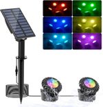 Underwater 2 IN 1 Solar Pond Lights RGB LED Outdoor Garden Fountain Pool Lamp UK