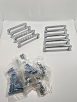 Modern Polished Silver Metal Bar Cabinet/Drawer Pulls w/ Screws Qty 9