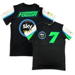 Team Sky Racing T-Shirt VR46 Moto GP Foggia 7 Black Top - New