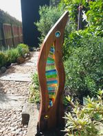 Stained Glass Garden Sculpture