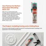 Mounting Coving Adhesive White 310ml, Joint Filler, Waterproof and Paintable