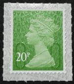 20p M20L Machin SBP2u or PB(L)sL  Single - V. Scarce - Ex. Counter sheet