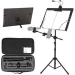 DSL Music Stand with Light Carry Case Phone Clip and Microphone Clip Foldable