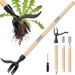 110cm stand up weed puller 4 claw stainless steel weeder long handle foot pedal 
