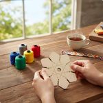 6 Pieces Bracelet Weaving Board Loom Disc Plate Wooden Textile Disc with