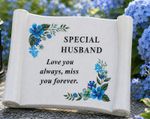 Husband Memorial Scroll Graveside Memorial Garden Ornament Remembrance Ornament
