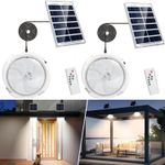 2PACK LED Solar Ceiling Light Dimmable Outdoor Indoor Pendant Flood Lamp 20CM