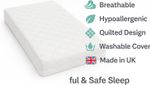 Toddler Eco Fiber Cot Bed Mattress 120x60x10cm Firm Foam Anti Allergy UK Made