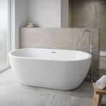 Freestanding Double Ended Bath 1500mm Oval Bath Tub White Acrylic Modern