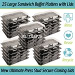 Large Sandwich Platter with Lids x 25 Catering Cake Buffet Party Platters Trays