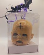 Rare Vintage Horror Gothic Doll's Head Handmade Cake Gift Display Only