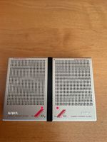 1980s Aiwa SC-A3 Full Range Speakers System Pair Silver portable  working