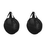 Black Oxford Cloth Tool Storage Bag Portable Cable Organizer Round Case