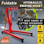 2 Ton Motor Engine Crane Hydraulic Hoist lift Jack Lifting Folding Workshop 2T