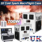 2PCS 700W Cold Spark Machine Stage Effect DMX Firework DJ Event Wedding W/Case