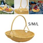 Imitation Rattan Kitchen Tote Basket Woven Basket with Handle