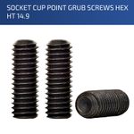 M10 BLACK HIGH TENSILE CUP POINT GRUB SCREWS HEX ALLEN SOCKET SET SCREW 14.9