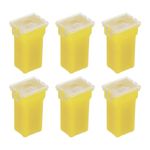 6 Pcs Tall profile Car Fuses,32V DC 60A Box Shaped Cartridge Fuse Automotive