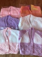 Hand knitted cardigans ( Newborn girls )