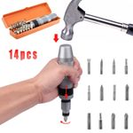 Heavy Duty 1/2" Drive Hand Impact Screw Driver with 13 Impact Screwdriver Bits